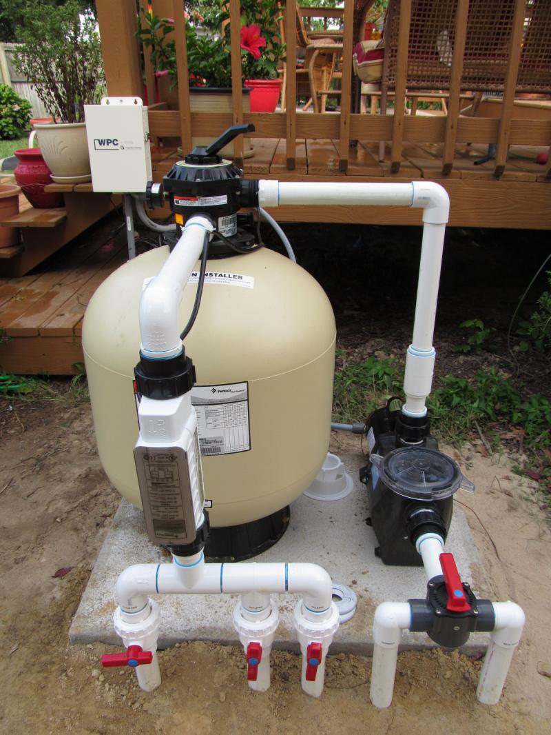 Hook up electrical to pool pump motor and timer; chlor-gen 