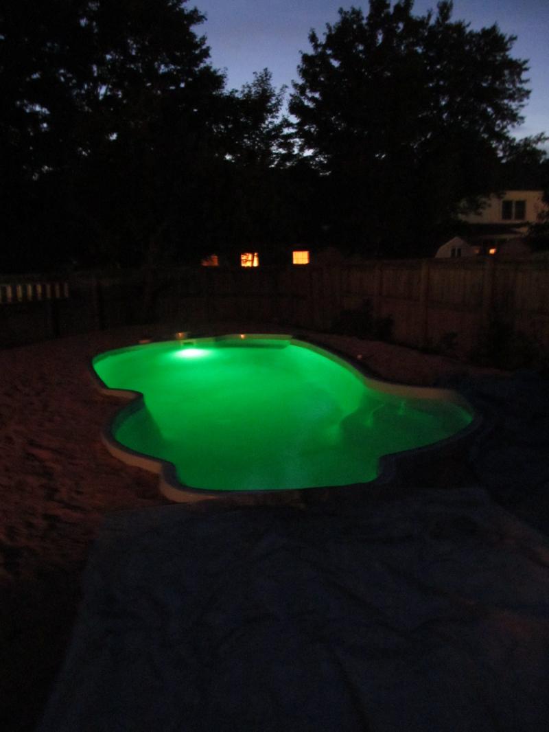 Pool light at night